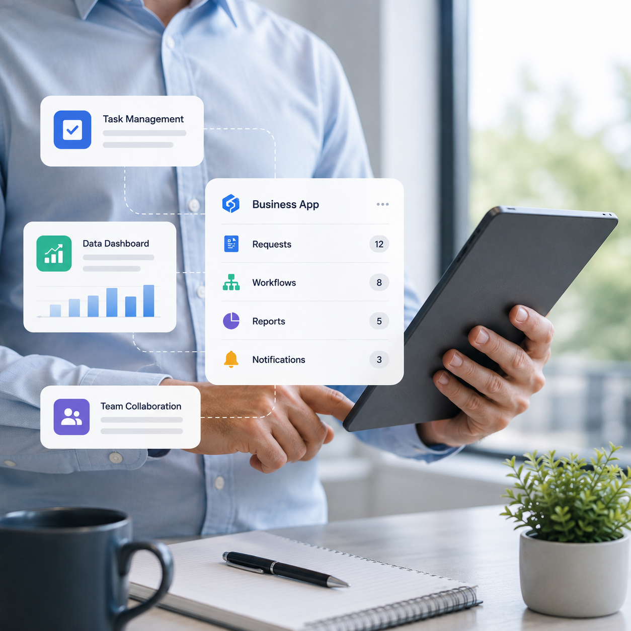 AppSheet applications for everyday business workflows on a tablet
