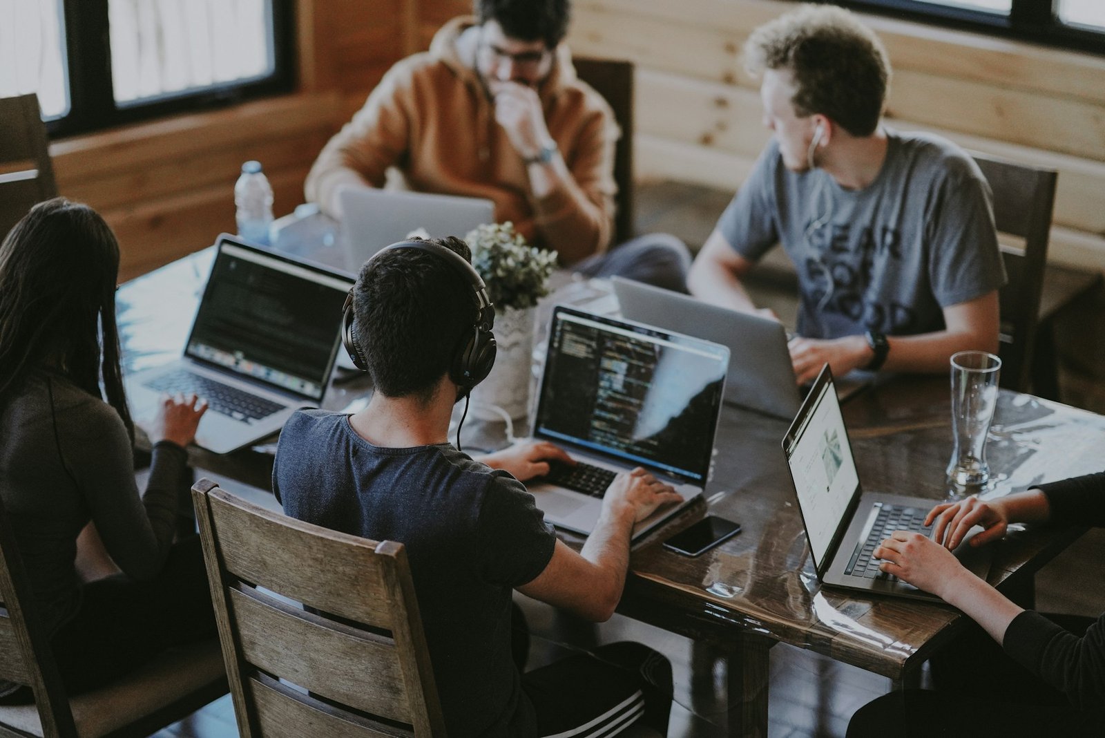 Business team reviewing data and analytics insights together
