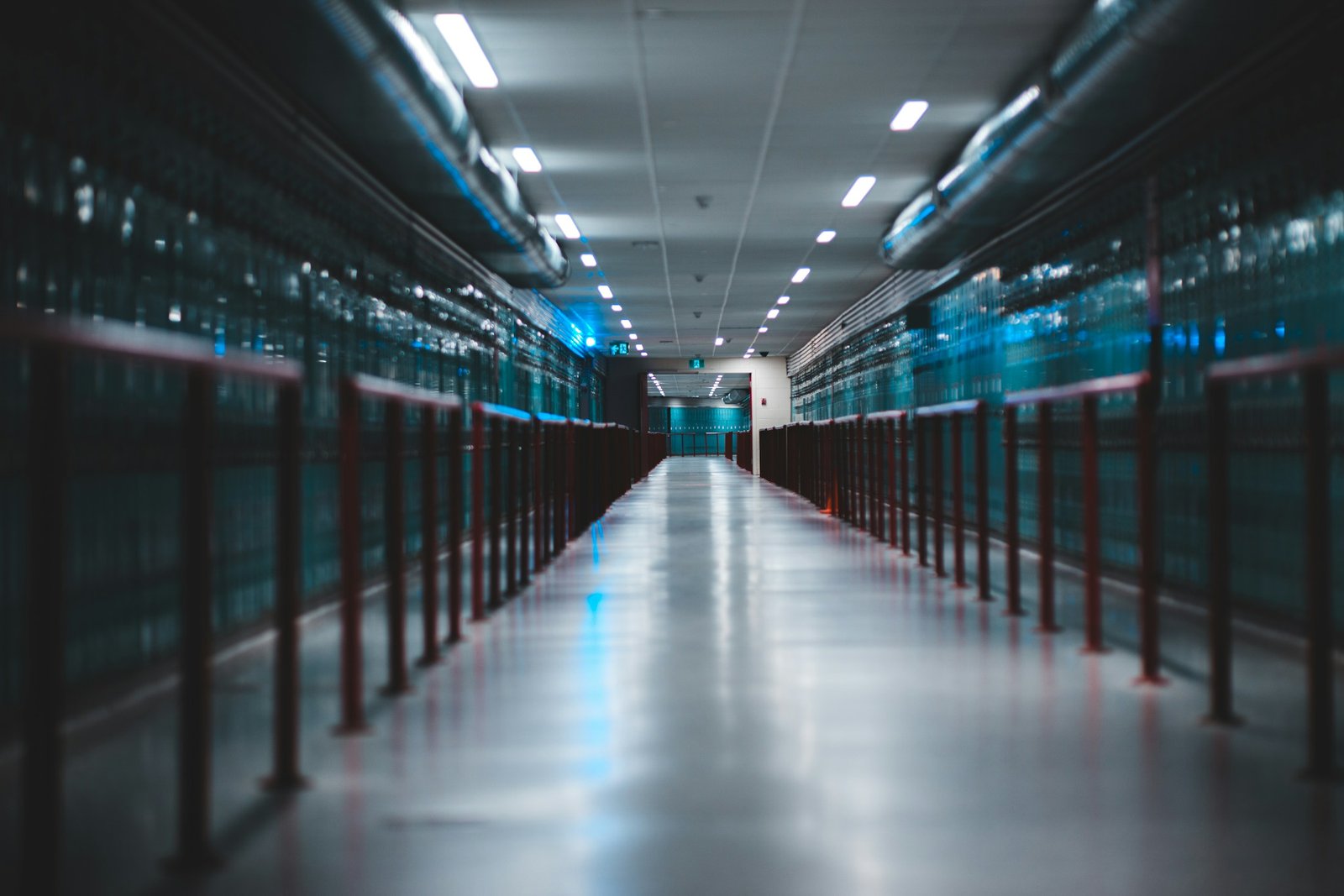 Server room aisle representing reliable Google Cloud infrastructure