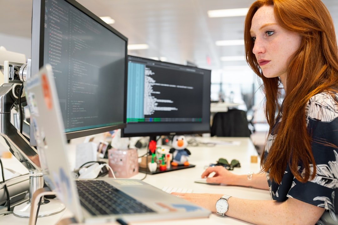 IT administrator reviewing security settings on a computer